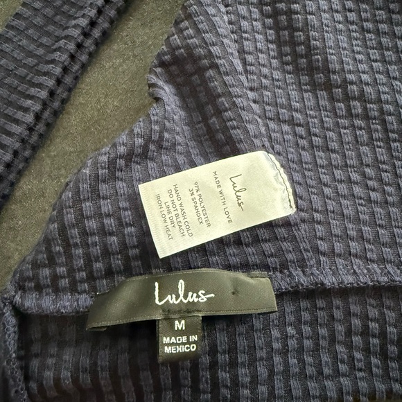 Lulu's Deep Blue Ribbed Halter Tank - Picture 5 of 6